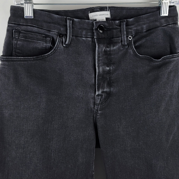 Good American Jeans Womens 8/29 Good Legs Extreme V Back Yoke Black120 (29x28) - Picture 3 of 11